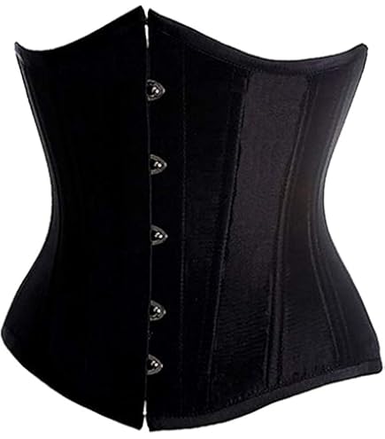 Corset En Maille Transparente Femme - Bustier à Lacets Amincissant - Taille S/M/L - Pour Cosplay, Soirée, Halloween - Couleurs Abricot, Noir, Blanc
