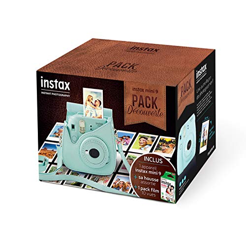 Fujifilm 70100140259 Pack Découverte Instax Mini 9 avec Film Instax Mini 10 Vues Bleu/Blanc/Rose