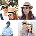 Ayliss Straw Panama Hat Short Brim Trilby Fedoras for Women/Men,Khaki
