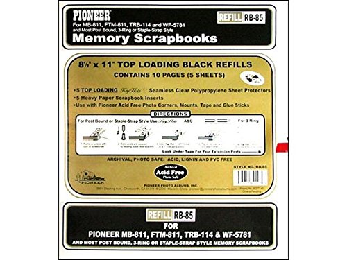 Post bound Top Loading Page Protectors-Black-5PK/8 1/2 Inch x11 Inch