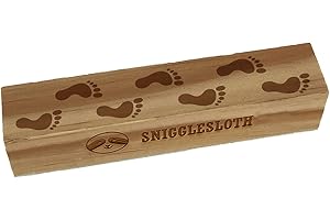 SNIGGLE SLOTH Footprint Tracks Rectangle Rubber Stamp for Stamping Crafting - 3.75in Large
