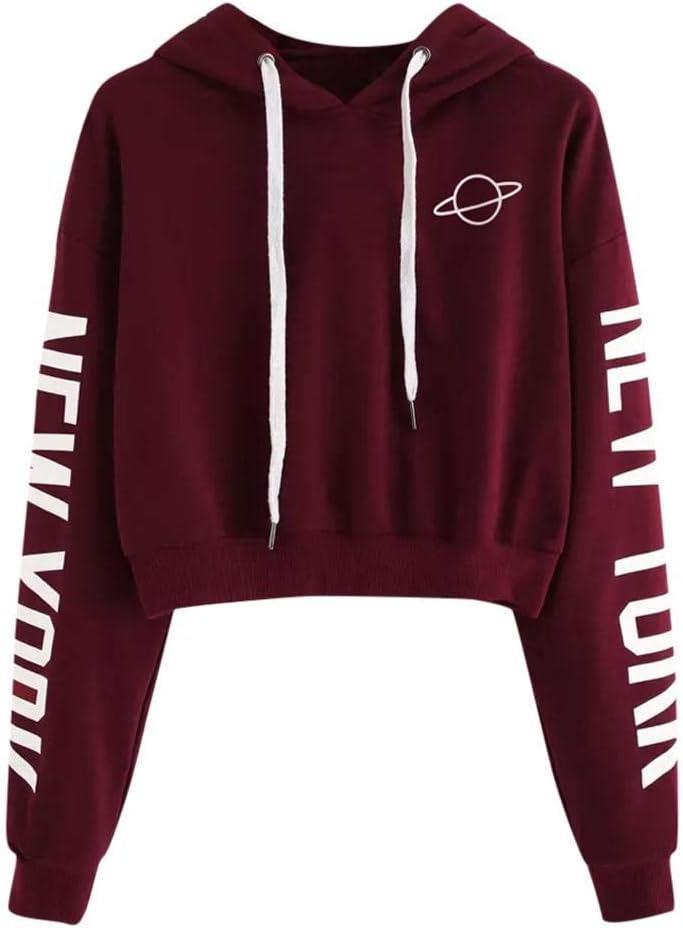 ZJSWCP Sweatshirt Casual Womens Autumn Long Sleeve Hoodie Sweatshirt Letters Hooded Pullover Tops Blouse Roupas Feminina Danganronpa 30