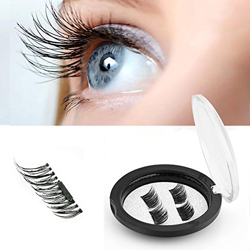 Ms. Dear False MAGNETIC Eyelashes, 2 Pair 4 Pieces, Ultra Thin Fake Mink Eyelashes for Natural Look, Reusable 