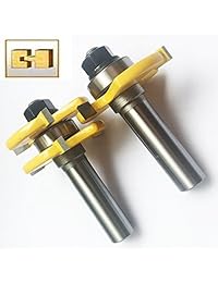 Vástago de 1 2-inch cerradura del cajón Bit cajón frontal Joint Router Bit Reversible carpintería fresadora