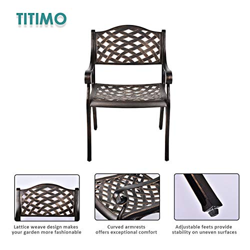 TITIMO 5Piece Outdoor Furniture Dining Set, AllWeather Cast Aluminum