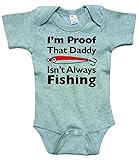 RoyalT Wardrobe Proof Daddy Isn't Always Fishing Gray Bodysuit Black Text