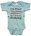 RoyalT Wardrobe Proof Daddy Isn't Always Fishing Gray Bodysuit Black Text