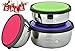 Stainless Steel Food Storage Containers with lids Metal lunch containers bento BPA Free Nontoxic Dishwasher Safe Eco Friendly resistant 3 color set 4.7-5.5 - 6.3 INC BONUS : 2 Bag Seal Sticks 4.7 IN