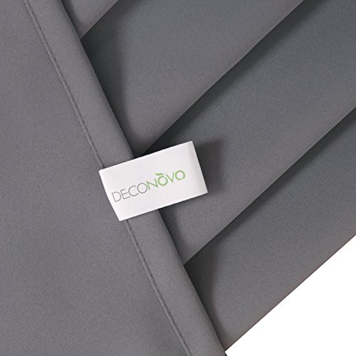 image for Deconovo Blackout Rod Pocket Window Curtains Set Solid Thermal Insulat