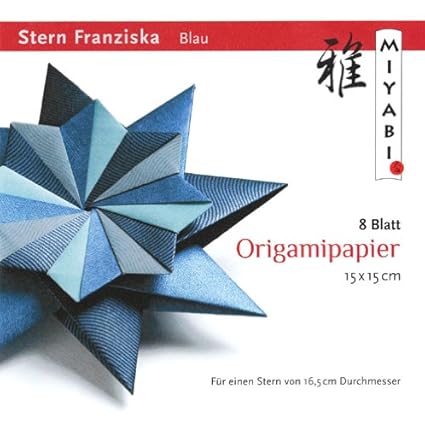 Origamipapier Stern Franziska Mit Anleitungdeutsch Blau
