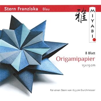 Origami Star Franziska With Instructions German Blue