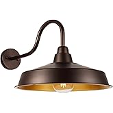 Diyel Barn Light Outdoor, 16 Inch Dome Large Farmhouse Exterior Light Fixture Wall Mount, Industrial Outdoor Wall Sconce Outs