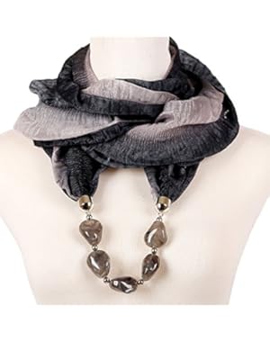Christmas Gift LERDU Ladies Gift Idea Infinity Scarf Necklace with Jewelry Marble Stone for Women