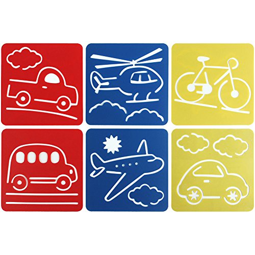 ScivoKaval 30 Pcs Painting Stencil Plastic Drawing Spraying Templates for Kids Crafts Washable Template Cute Patterns for School Projects Assorted Colors - Thumbnail 3