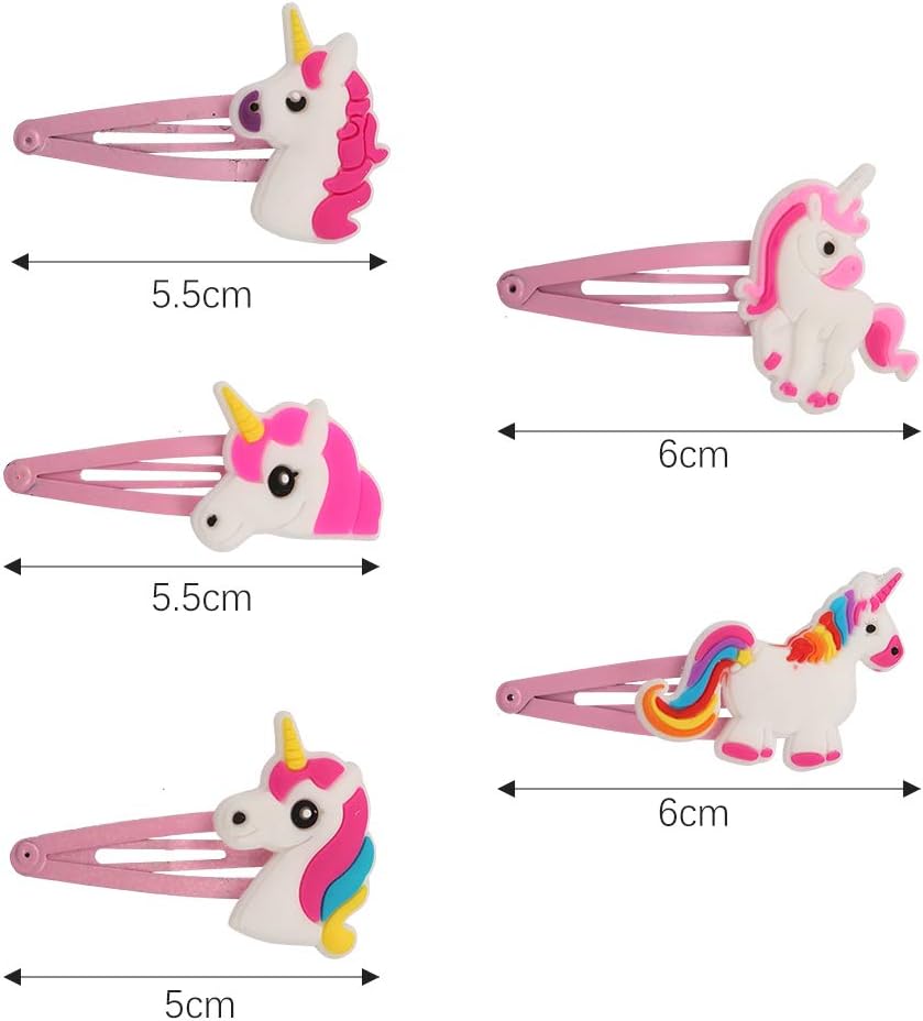 tiopeia 20 PCS Unicorn Hair Clips Cute Unicorn Hair Barrettes Cartoon Hairpins for Kids Girls Children, Pink, 1 count (Pack of 20) - Image 4