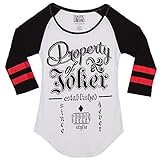 Suicide Squad Property of Joker Raglan Juniors T-shirt L
