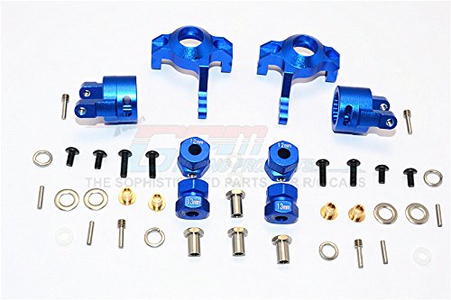 Axial RR10 Bomber & Wraith Upgrade Parts Aluminum Front C-Hub & Knuckle Arm (5 Degree Caster) - 4Pcs Set Blue