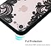 iPhone 7 Case, JICUIKE [Render Print] Phone Cases Henna Paisley Datura Sexy Lace Flower Soft Border 2 in 1 Matte Hard Back Cover For Iphone 8 Shell 4.7 Inch [Black Mandala]
