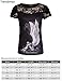 TrendiMax Women Gothic Skull Tank Tops Punk Rock T Shirt Lace Patchwork Floral Death Top Blouse