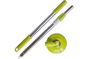 Spin Mop Pole Handle Replacement - 360 Degrees Rotating Telescopic, Enhanced Thickened, for Home and Office Cleaning (Green)