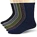 ProEtrade Wool Merino Thermal Socks for Mens Winter Warm Thick Hiking Boot Soft Heavy Cozy Gift Socks for Cold Weather 5 Pairs(Solid Color A,L)