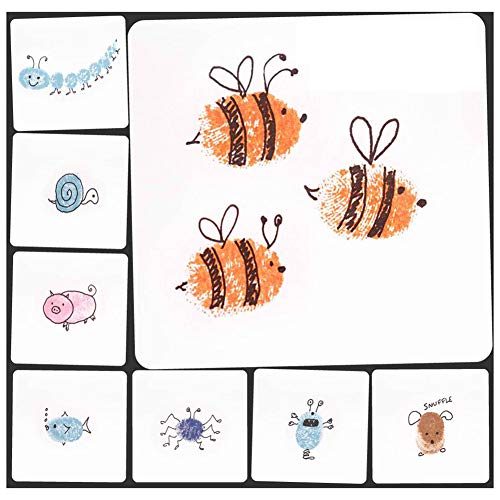 Oun Nana Ink Stamp Pads for Kids Prints DIY 15 Colors Rainbow, Craft Ink Pad for Creative Fingerprints (Pack of 15) - Thumbnail 7