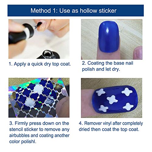image for TailaiMei 36 Pieces 18 Designs Nail Vinyls Stencil Sticker Set for Nai