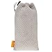 Partstock 5-Pack Nylon Mesh Drawstring Storage Pouch Bag - 3.5 x 7.3 Inch for Cell Phone,Sunglass, Earphone,Electronic Gadgets - Gray