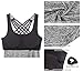 icyzone Yoga Tops Workouts Clothes Activewear Built in Bra Tank Tops for Women (S, Grey Melange)