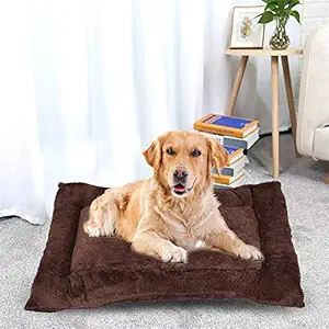 RRC Self Warming Dog Crate Pad - Dog Beds for Large Medium Small Dogs and Cats Pets Crate Mat & Kennel Pad (Brown)