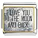 LuckyJewelry I Love You To The Moon And Back Nomination Etched Italian Charm Sale fit Bracelet Link