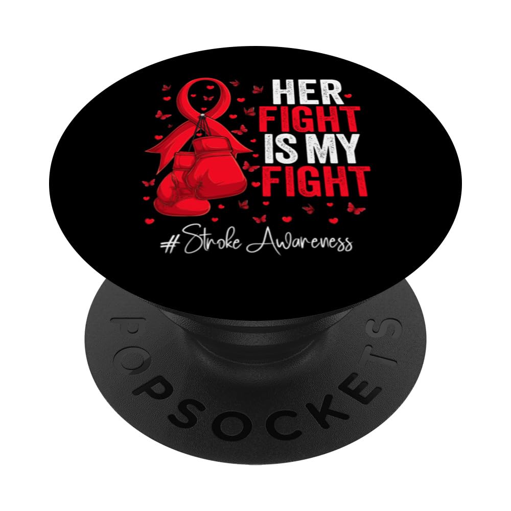 Red Ribbon Survivor Fighter Stroke Awareness PopSockets Swappable PopGrip