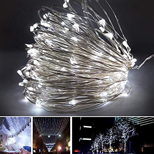 Solar Mason Jar Lid Lights LED String Lights Modes Outdoor Solar Fairy Lighting Waterproof Decorative Lights for Patio/Parties (White)