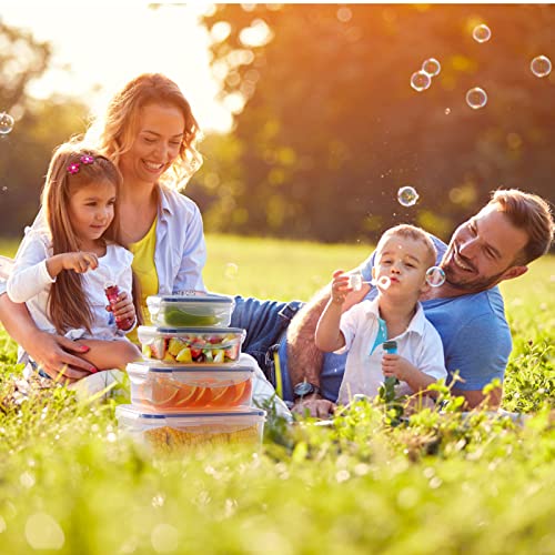 WayEee Food storage containers 12 Pack - Meal Prep Lunch Boxes plastic bowls with lids for kitchen, fridge - Airtight and Leakproof -Microwave, Freezer, Dishwasher, Safe-BPA Free