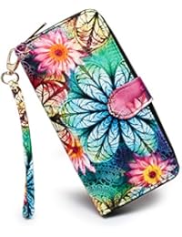 LOVESHE Women wallet RFID Blocking Purse Credit Card Clutch Zip Around Phone Clutch Large Travel Purse Wristlet Bohemian ï¼ˆYZï¼‰