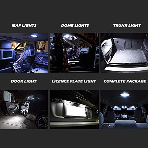 23pcs Car Interior Inside Light LED Interior Car Strip Lights Dome Trunk Map License Plate Lamp Bulb LED Interior Lights for Car (23pcs, Sliver)