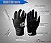 FINGER TEN Winter Gloves Men Women Touchscreen Waterproof, Running Cycling Liner Fleece Pair