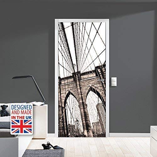 WALPLUS WD10031 Brooklyn Bridge Door Mural, Vinyl, Multi-Colour, 103 x 5.4 x 5.4 cm