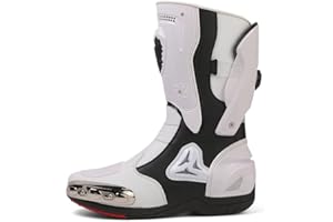 Zeozoom Motorcycle Riding Boots Motorcycle Leather Boots for Women and Men Protection Anti Slip Racing Sports