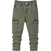 Nivne Tco Tween Boys Cargo Jeans Casual Skinny Fit Zipper Fly & Button Closure Kids Multi-Pocket Denim Pants