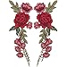 Comfun 12 Pack Sew On Red Rose Flower Patch Badge Embroidered Floral Applique Decorative Patches