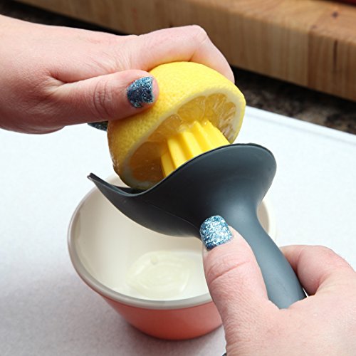 Home-X Citrus Juicer. Catcher, Citrus Reamer. Gray and Yellow