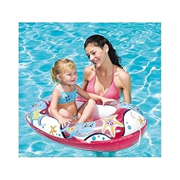 Lively Moments Transparentes Aufblasboot für Kinder / Kinderboot / Schlauchboot in pink
