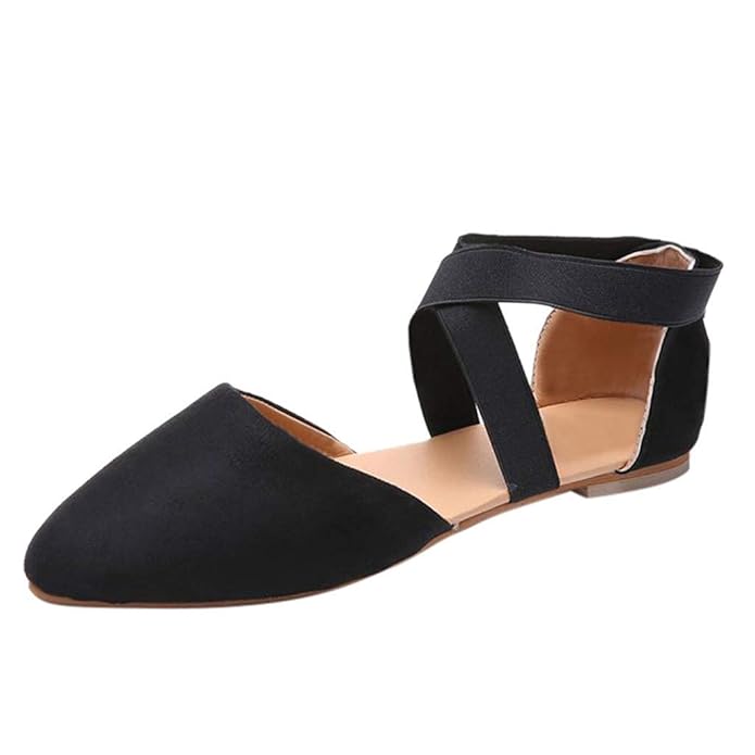 POIUDE Frauen-Mode Schuhe Damen Flache Leopard-Beiläufige Spitzen Sandalen-Einzelne Schuhe