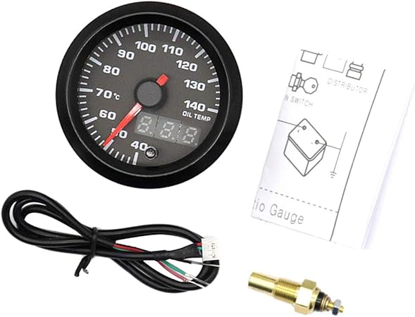 Amazon D Dolity センサーが付いている40 140cこはく色の軽油の温度計の自動車メートル マルチゲージ 車 バイク