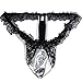 FEESHOW Mens Lace Sissy Pouch Panties Crossdress Bikini Breifs Thongs G String (L, Black)