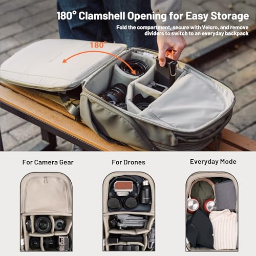 PGYTECH OneGo Lite Zaino Fotografico 16L, Leggero e Impermeabile per Fotografia Urbana e Viaggi, Compatibile con Sony/Canon/Nikon/DSLR/mirrorless