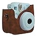 Fintie Protective Case Compatible with Fujifilm Instax Mini 9 / Mini 8/8+ Instant Camera - Premium Vegan Leather Bag Cover with Removable Strap, Vintage Brown
