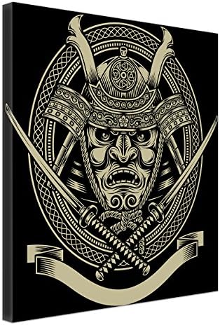 Modern Framed Samurai Warrior With Katana Sword Prints Art Oil Painting on Canvas Home Decoration Room Wall