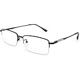 Dollger Rectangle Blue Light Glasses for Men Metal Anti Bluelight Blocking Glasses for Computer Fashion Small Half Frame